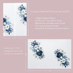 PONATIA 50PCS Vellum Jackets for 5x7 Invitation Cards- 135GSM Dusty Blue Flowers Vellum Sleeves, Wedding Invitations Wraps - Transparent Christmas Gift Cards Jackets