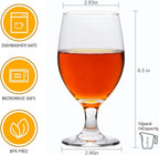 13 OZ Red&White Wine Glasses,Clear Water Goblets Set of 12,Multi-purpose Water Goblet Glasses Dessert Port Short Stemmed Drinking Glass for Party,Wedding,Home Bar