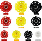 Red Yellow Black Hanging Tissue Honeycomb Round Paper Fans Decoration Kit for Baby Kid Shower Mouse Theme 1st Birthday Wedding Bachelorette Backdrops Anniversary Paper Party Supplies（11 Packs）