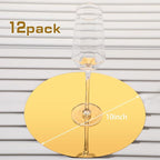 Thyle 12 Pcs 10 Inch Acrylic Round Mirrors for Tables Centerpieces Circle Mirrors Candle Plates for Wall Wedding Table Centerpieces for Baby Shower Party, Thickness 1 mm (Gold)