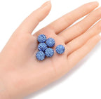 25pcs Adabele Grade A Suncatcher Crystal Rhinestone Pave Loose Beads 12mm Light Sapphire Blue Polymer Clay Disco Ball Spacers Compatible with Shamballa All Craft Jewelry Making DB12-14