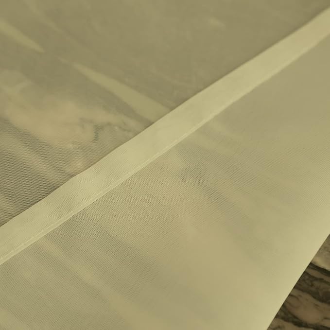 Window Light Yellow Sheer Curtains 90 Inches Long 2 Panels Sheer Curtain Basic Rod Pocket Panel for Bedroom Children Living Room Yard Kitchen (Light Yellow, 52" W x 90" L | 2 pcs)