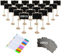 20PCS Wood Mini Chalkboard Sign and Replacement Stickers, Food Labels for Party Buffet,Blackboard for Message Board Signs,Weddings Place Cards, Birthday Party