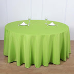 Efavormart Round Tablecloth, 120 Inch Stain & Wrinkle Resistant Washable Table Cloth, Decorative Polyester Fabric Table Cover for Banquet, Wedding, Dining - Lime Green