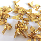 50pcs 1-1/2" Gold Satin Ribbon Bows Without Twist Ties for Gift Wrapping Packing Christmas Decoration (Gold)