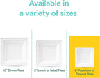 ECO SOUL Compostable Paper Plates 6 Inch (100 Count) Heavy Duty Disposable Dessert Plates, Eco-Friendly Sugarcane Bagasse Small Plates For Appetizer- White