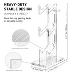 OAPRIRE Universal 3 Tier Controller Stand and Headset Stand for XBOX ONE X SWITCH PS4 PS5 PC, Controller Holder Gaming Accessories, Build Your Game Fortresses (Clear)