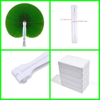 12 Packs Decorative Paper Folding Hand Fans Handheld,Grass Green Round Foldable Wedding Fans Chinese and Japanese Fans Bulk for Bridal Guest Church Party Favors Dancing Birthday DIY