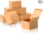 COTOPHER Small Gift Boxes 10 Pack 6x6x4 inches Brown Gift Boxes with Lids for Gifts, Crafting, Wedding Party Favor, Cupcake Box, Candy, Bridesmaids Proposal Box