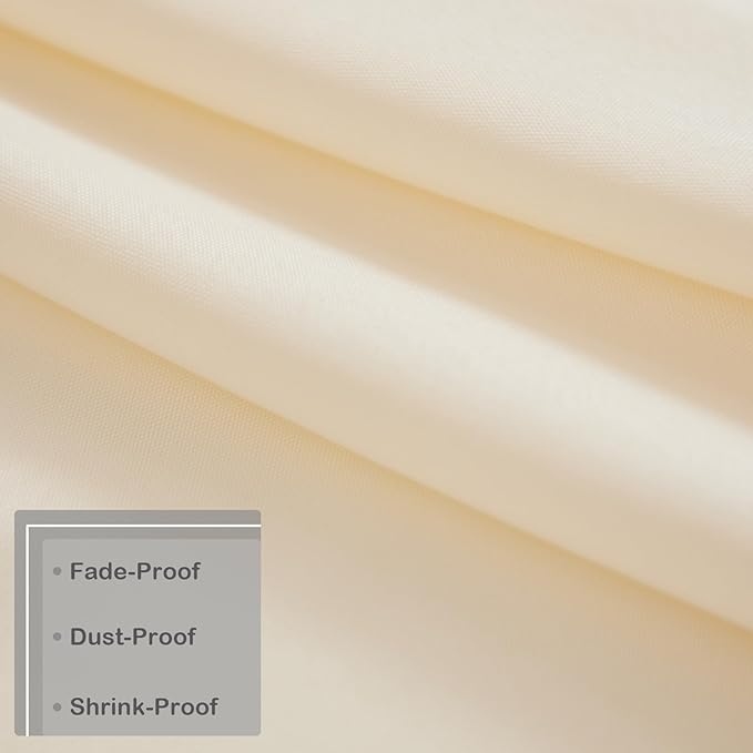 Small Round Beige Tablecloth 36 Inch Polyester Fabric Washable Table Cover Decorative Wrinkle Resistant Solid Color Table Cloth for Dining Party Wedding Camping