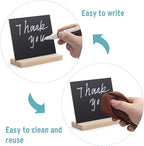 ONUPGO Chalkboard Signs with Wood Base Stands, 10X12cm Vintage Wooden Tabletop Decorative Chalkboard Sign, Message Chalkboard Sign for Party, Restaurant, Wedding, Set of 6