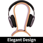 Wood Headphone Stand for Desk - Headset Holder Cute Gaming Wooden Headphones Hanger Hook Rack Base Storage Head Phone Accessories