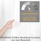 DUOBAO White Chiffon Backdrop Curtain-2 Panels 29"x120" Sheer Weddings Drapes Beach Curtains for Living Room Voile Window Drape Photography Background for Wedding Ceremony