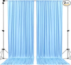 AK TRADING CO. 10 feet Wide x 12 feet Long IFR Polyester Backdrop Drapes Curtains Panels with Rod Pockets - Wedding Ceremony Party Home Window Decorations - (Light Blue)