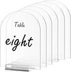 6 Pack 8x10 Inch Clear Arch Acrylic Sign with Stands, Blank Table Signs, Arched Round Top Acrylic Sheet, DIY Arch Signs Blank for Wedding Table Number Menu Bar List Sign