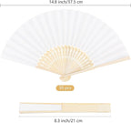 MCEAST 30 Pieces Silk Folding Fans with Bamboo Frames, Handheld Fan Foldable Fan for Wedding Gifts, Party Favors, Home Decoration, White
