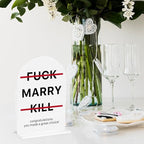 Funny Wedding Gifts for Newlyweds Couples Bridal Shower Gifts for Bride and Groom Bride to be Gift Marriage Engagement Gift Clear Acrylic Desk Decor Sign for Home Office 7 x 5 Inches