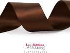 LaRibbons Brown Ribbon 1 1/2 Inch 25 Yards Double Faced Friar Brown Silk Ribbon for Flower Bouquet Crafts Gift Wrapping Wedding Party Decoration