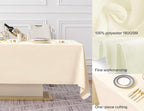 Surmente Beige Tablecloth 60 x 102-inch Rectangular Polyester Table Cloth for Weddings, Banquets, or Restaurants