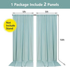 MYSKY HOME Light Green Backdrop Curtains for Parties, Weddings, Stage & Photography - 5ft x 10ft, 2 Panels
