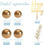 MIAHART Ball Cake Toppers Boho Grass Cake Topper Ball Cake Insert Decoration for Birthday Wedding Baby Shower Party Decorations Boho Themed Party Supplies (Gold)