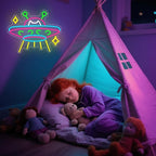 UFO Neon Sign,Cat Dimmable LED Light Signs for Wall Art Decor,Space Backdrop for Game Room Bedroom Club Party Man Cave,Gift for Boys Teen Men USB Powered（15"*12.1"）