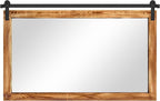 COGOOD Farmhouse Bathroom Mirror - 45 x 30 Large Rectangle Barn Door Mirror for Vanity, Bedroom, Living Room Wall Decor (Brown)