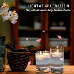 24 Pack Floating Candles, Smoke-Free and odorless, Burning continuously for 5-6 Hours, White, 2-inch Floating Candles, Suitable for Valentine's Day, Weddings, Holidays, Home Decoration……