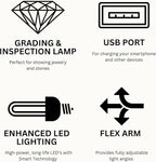 GemOro Horizon 2 LED Light | Adjustable Inspection Lamp for Diamonds Gemstones Pearls Jewelry | Enhanced Lighting with Smart Technology