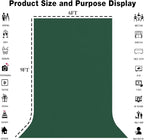 6x9FT Dark Green Screen Backdrops for Photography, Virtual Green Screen Backdrop Pieces for Zoom Meetings, Curtains for Party Decoration Video Shooting