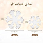 6Pcs Snowflake Decorations Christmas Decor White Winter Wooden Snowflakes Standing Christmas Tiered Tray Decor Table Signs Winter Wonderland Decorations for Indoor Home Xmas Shelf Fireplace Mantel