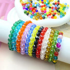 50 PCS 10mm Crystal Glass Beads Round Multiple Faceted Loose Spacer Glass Beads for DIY Handcrafte Bracelet Necklace Earring Jewelry Making(Red)