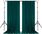 MYSKY HOME 10ft x 8ft Green Backdrop Curtains for Parties, Weddings, Stage, Baby Showers, Birthdays - 5ft x 8ft, 2 Panels