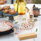 8 Pack 5 x 7 Inch Blank Clear Acrylic Table Displays with Wooden Stands - Ideal for DIY Name Cards, Menu Numbers, and Event Party Decorations（SINGLE LAYER）