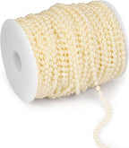 [118Feet] Pearl Beads Garland, 5MM 39Yards Faux Pearl Beads String Roll Bulk for DIY Craft Wedding Party Christmas Tree Decoration