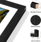 Vittanly 8x10 Collage Picture Frame, Displays 2Pcs 4x6 Pictures with Mat, Photo Frame for Wall Mounting or Table Top with Stand, Black, 1 Pack