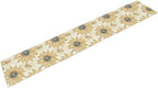 Chrysanthemum Vintage Floral Table Runner, Elegant Grunge Orange Sunflower Spring Summer Elegant Pattern Artichokes Flower Table Runner for Party Kitchen Dining Living Room Decor, 13x120 Inch