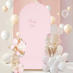 SoarDream 7.2FT Wedding Arch Cover Pink Spandex Fitted Wedding Arch Stand Covers Fitted for Round Top Chiara Arch Cover Fabric Stretchy Backdrop for Bridal Baby Shower Birthday Party Balloon Decor
