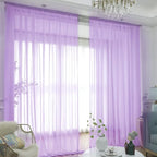 Window Purple Sheer Curtains 84 Inches Long 2 Panels Sheer Curtain Basic Rod Pocket Panel for Bedroom Children Living Room Yard Kitchen (Purple, 52" W x 84" L | 2 pcs)