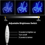 Los Angeles Gesture Neon Sign Baseball Team Neon Lights for Man Cave Decor Blue Letters Gesture LED Sign Fingers Neon Wall Sign LA Neon Signs for Wall Bedroom Garage Game Room Decor