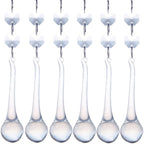 H&D 10pcs 5.3" Crystal Raindrop with Octagon Beads Chandelier Prisms Pendants Lamp Curtain DIY Suncatcher Parts (Clear)
