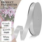White Satin Ribbon Double Faced Satin 1/2 inch x 55 Yards Polyester Ribbon for Gift Wrapping Crafts Wedding Decoration Bows Ornaments Party Bouquet Floral Arrangement