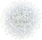 Hilitchi Glass Stones Rock Crystals Gemstones for Event Weddings Birthday Decoration Vase Fillers Table Scatter Party Table Decoration (White Rainbow Moonstone Aprox 1lb/455g/Bag)