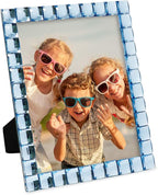 Isaac Jacobs Decorative Sparkling Light Blue Jewel Picture Frame, Photo Display & Home Décor (8x10, Light Blue)