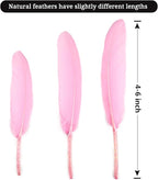 FeelfunFeather 120pcs Goose Cochettes Feather Natural Bulk 4-6 inch 10-15cm for Wedding Party Christmas Decorations DIY Crafts Goose Cochettes Feather,Pink