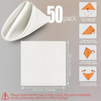 Manyshofu 50 Pieces Ivory White Satin Napkins - 12x12 Inches Cloth Napkins, Square Satin Fabric Napkin Set - Elegant & Reusable Table Napkins for Wedding Dinner Party Lunch Banquet Decoration