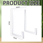 Sweetude 2 Pcs Large Plate Stands for Display Metal Frame Plate Holder Display Stand Decorative Table Top Easels for Picture, Book, Platter, Photo Easel(White,8 Inch)