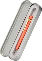Hongdian M2 Mini Fountain Pen with Bent Nib, Sleek Shape Aluminium Short Pocket Travel Pen (Orange Red)