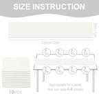 10 Pack 10ft White Chiffon Table Runners Wedding Table Runner Sheer Romantic Tulle Table Runner for Christmas Wedding Bridal Tea Party Baby Shower Birthday Party Table Decorations(120 x 12 in)