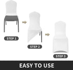 Peomeise 50pcs Stretch Spandex Chair Cover for Wedding Party Dining Banquet Event (White, 50)